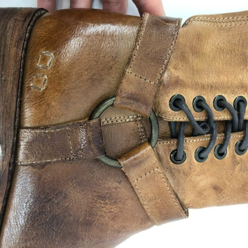 Bed Stu brown Burnley leather lace up detail tall riding boots 7 - Picture 10 of 16
